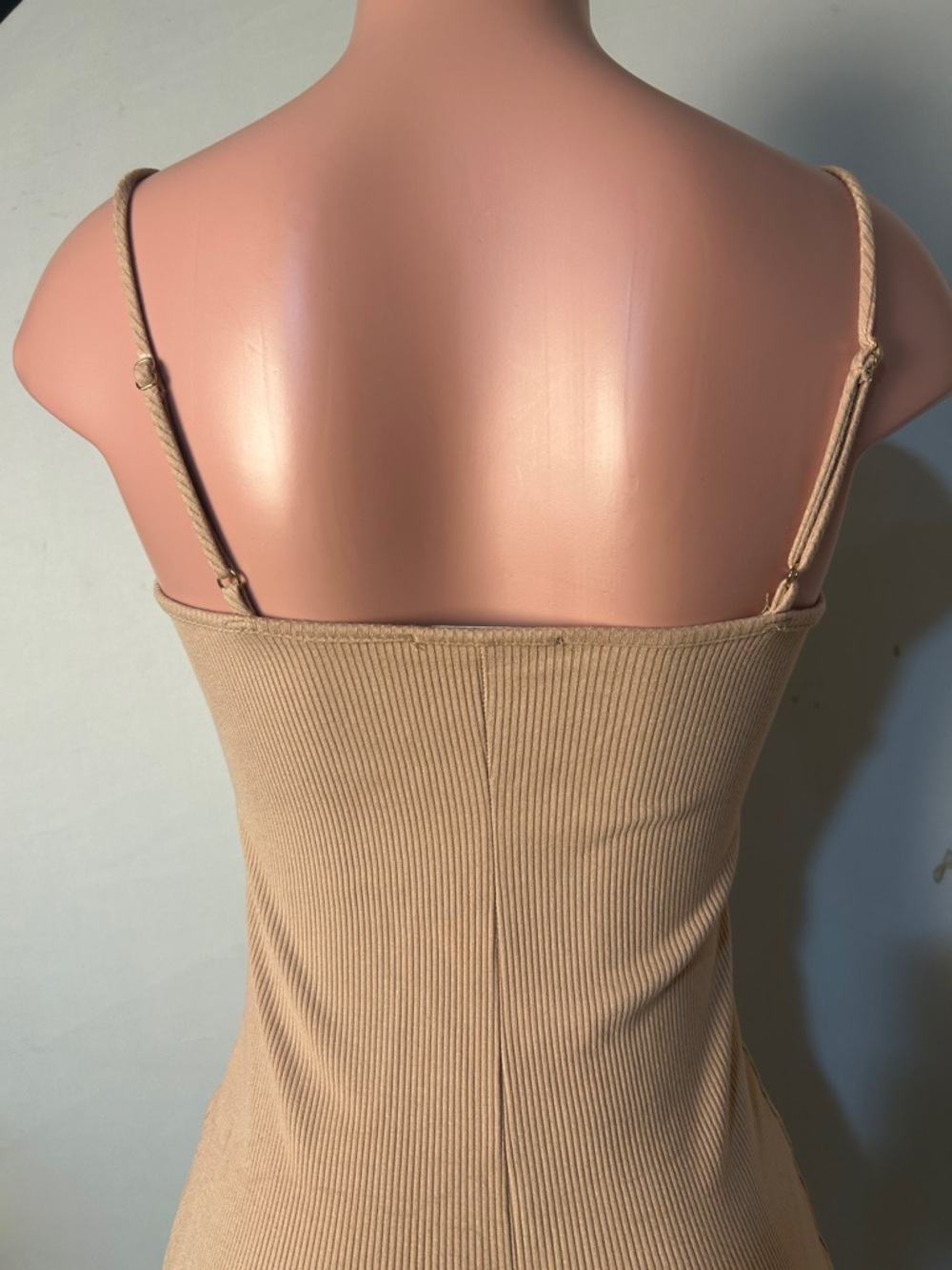 LULUS Beige Adjustable Straps Bodycon Mini Dress Size Medium - Picture 5 of 7